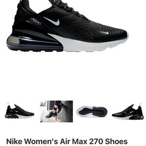 Nike Women's Air Max 270 Black White Sneakers